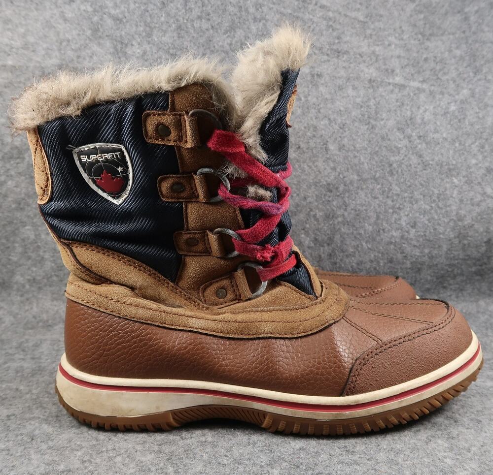 Superfit Boots Womens 9 Winter Lace Up Water Resistant Faux Fur Outdoor Anyx